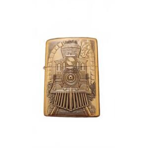 Vintage Zippo Brass Train Design Lighter with Original box